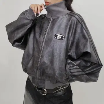 후즈후 갤러리 S 로고 빈티지 가죽 트랙 자켓