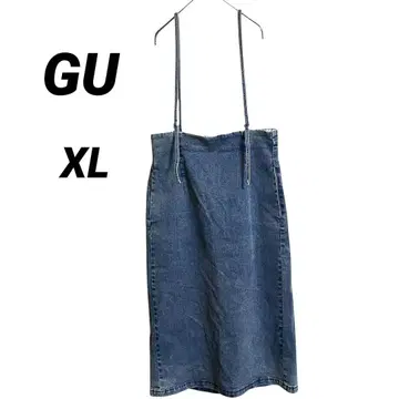 GU 데님 오버롤 스커트 살로펫 스커트 여성용 XL