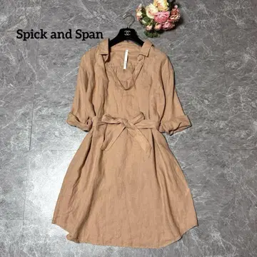 [ Spick&Span ] 린넨 100% 스키퍼 원피스 살몬 핑크