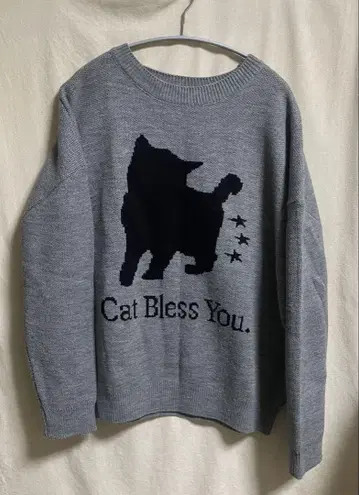 ITZAVIBE 고양이 실루엣 니트