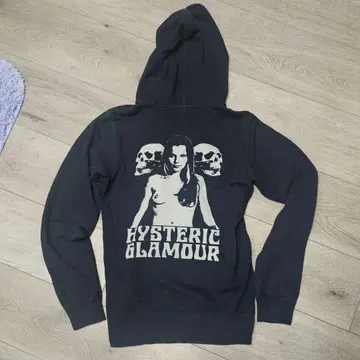 HYSTERIC GLAMOUR 블랙 후드티 히스걸 스컬