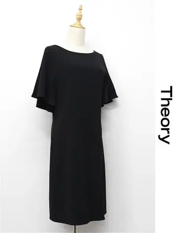 H481/새상품급 Theory 무릎 기장 원피스 스플릿 슬리브 2 블랙