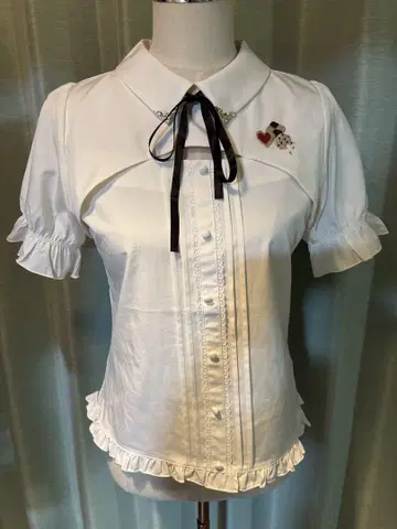 axes femme 비스킷 자수 레이어드 블라우스