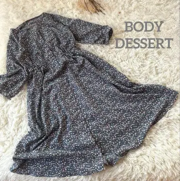 BODY DESSERT*롱 플레어 원피스 작은 꽃 플라워 귀여운 블루