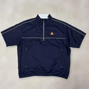 Ie coq sportif 하프 지퍼 반팔 블루종 L 사이즈
