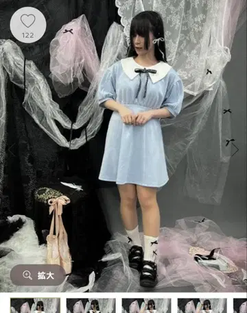 axes femme 세일러 카라 컷 원피스