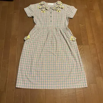 사에라 포테치노 ROBE DE POTECHINO 체크 무늬 반팔 원피스