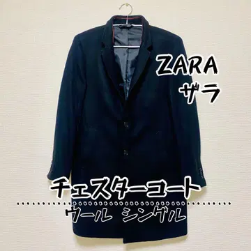 ZARA 체스터 코트 울 싱글 블랙