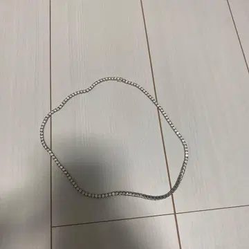 실버 크리스탈 목걸이 약 50cm