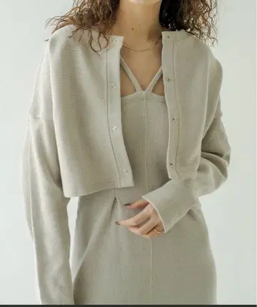 mystic 멜란지 원피스 가디건 SET