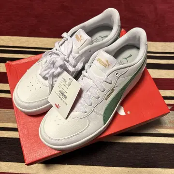 아베 료헤이 모델 PUMA 플랫폼 스니커즈 화이트/그린 24cm