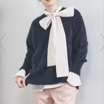 유나이티드 애로우즈 새상품급 폭스 캐시미어 크루넥 니트 24AW
