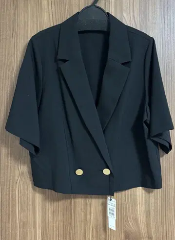 FENNEL 블랙 더블 버튼 테일러드 자켓