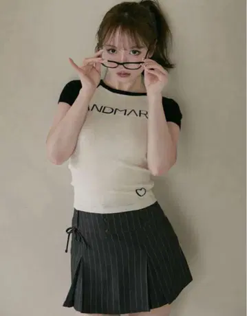 andmary Mary 로고 니트 탑 아이보리 앤드마리