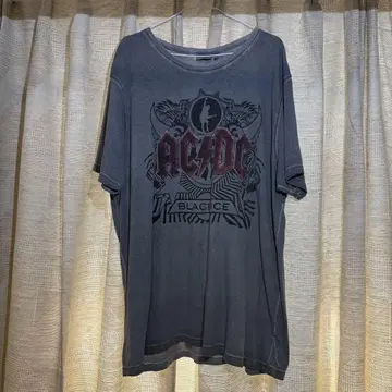 구제 의류 AC/DC 그레이 T셔츠 2XL