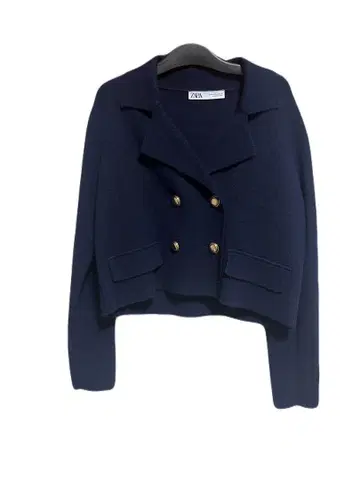 ZARA 네이비 더블 브레스트 니트