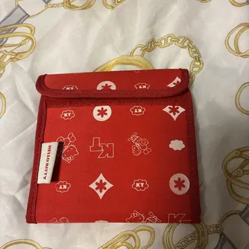 레어 레트로 헬로키티 빨간색 이단 접이식 지갑