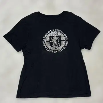 GUESS 프린트 반팔 t셔츠 블랙