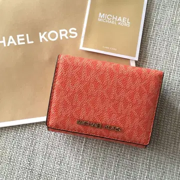 새상품 MICHEAL KORS 마이클코어스 3단 폴더형 지갑 오렌지