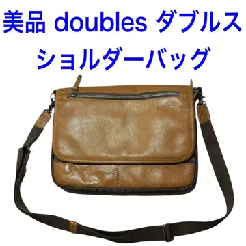 새상품급 더블스 DOUBLES 가죽 숄더백 카멜 브라운