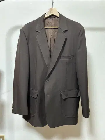 브라운 테일러드 자켓 골드 버튼
