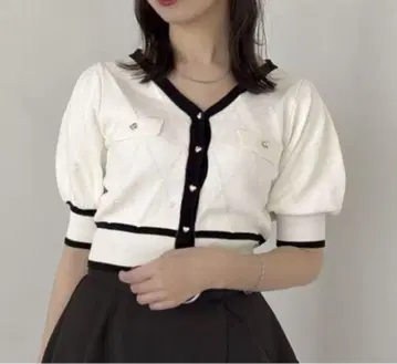 반팔 마린 가디건 상의 dazzlin