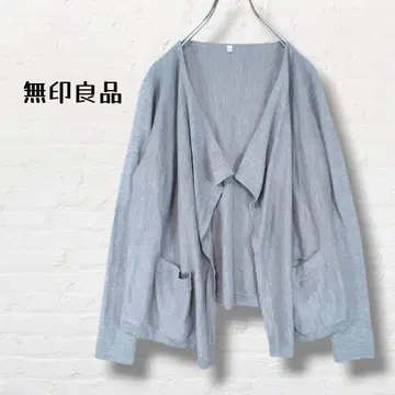 MUJI 무인양품 긴팔 토퍼 가디건 실크 혼방 [ M ] 그레이