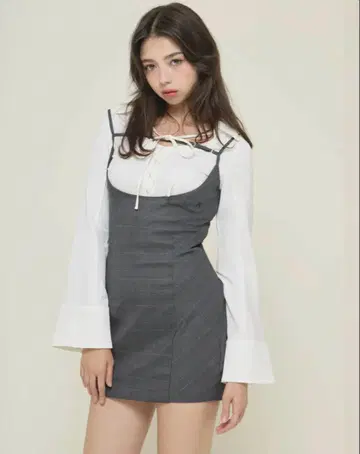 Betty layered check dress andmary
