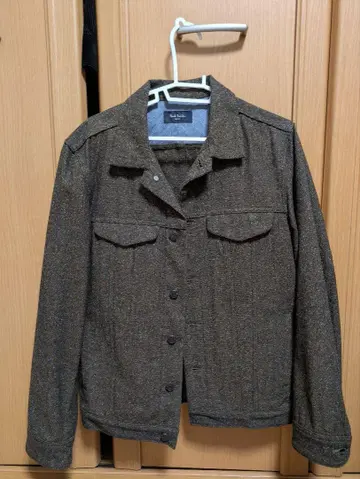 브라운 울 혼방 자켓