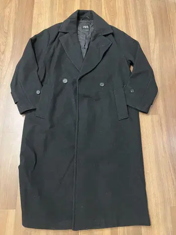 ZARA 블랙 더블 브레스트 체스터 코트 XS