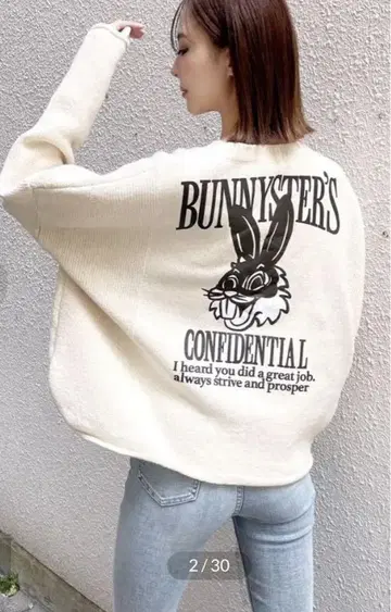 GYDA BUNNYSTERS 컬러 니트탑 스웨터 토끼 새상품급