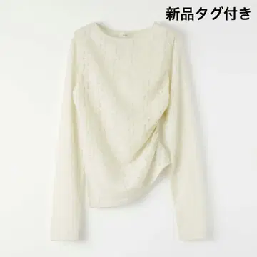 새상품 dium. Gather Knit Like Jacquard Tops