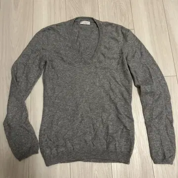 BRUNELLO CUCINELLI 그레이 V넥 스웨터