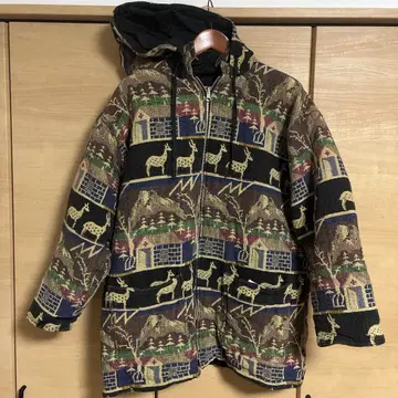 HIMALAYA 동물 패턴 플리스 자켓 올 패턴 L