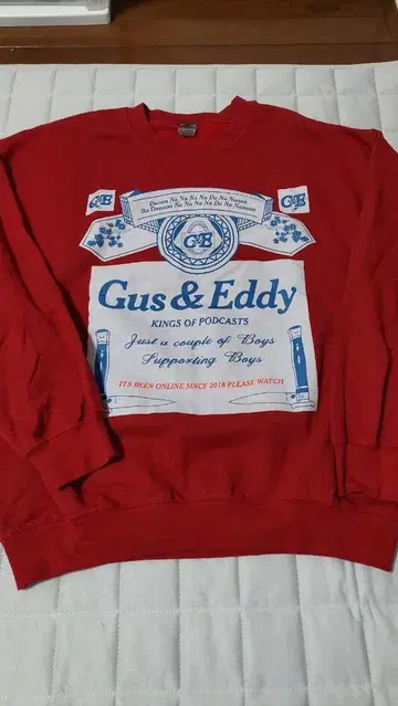 Gus & Eddy 팟캐스트 맨투맨 L 레드