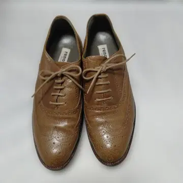 레노마 25cm 레이스업 브라운 천연 가죽 윙팁 신발