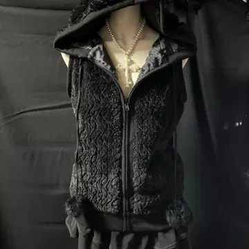 헤이세이 갸루 Y2K 그런지 후드 부착 후드티 폼폼