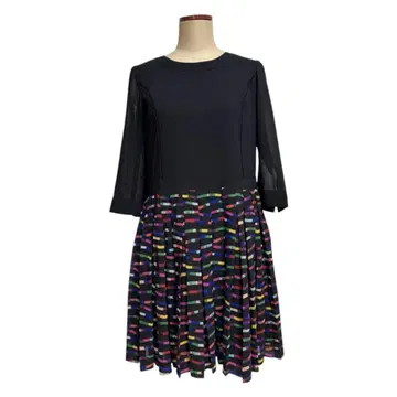 새상품급 SONIA RYKIEL/소니아 리키엘 리본 무늬 원피스 블랙