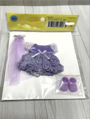 리카짱 캐슬 미키마키 사이즈 (11cm) 미니 장미 웨딩 보라색 드레스