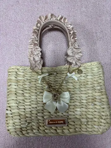 Maison de FLEUR 펄 장식 바스켓백 핑크