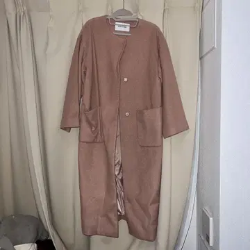 내추럴 뷰티 베이직 샤기 롱 코트 핑크