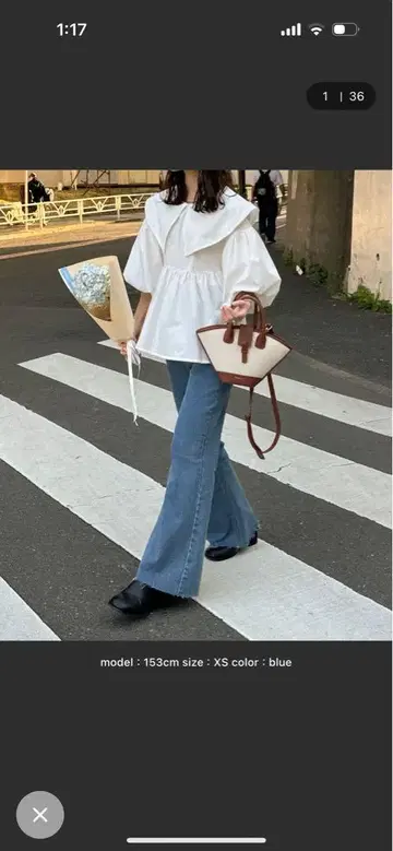 hinari 세미 플레어 데님 팬츠 밑단 컷