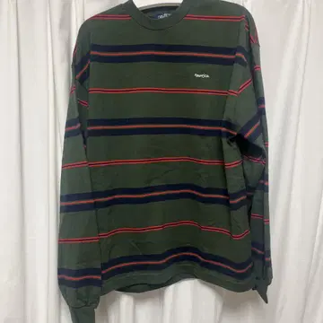 Nautica 긴팔 티셔츠 올리브 그린 스트라이프