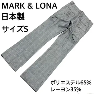 마크앤로나 일본제 스컬 자수 체크 무늬 스트레이트 팬츠 S 사이즈