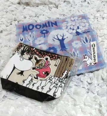 새상품 무민 타월 손수건 & 미미 언니 와펜 포함 무민 파우치