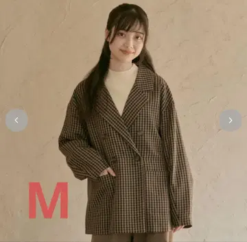 시마무라 choco 체크 무늬 오버 사이즈 자켓 M