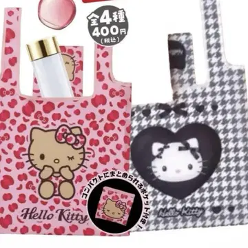 키티 가챠 에코백 Hello Kitty 레오파드 모노톤