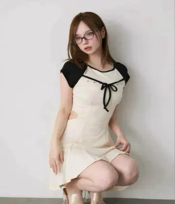 Mary logo flare mini dress ANDMARY