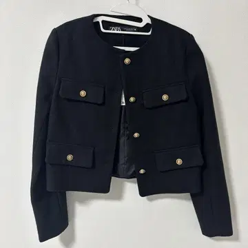 ZARA 노카라 자켓 블랙