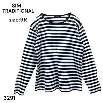 SIM TRADITIONAL 심 셔츠 9R 보더 무늬 긴팔 상의